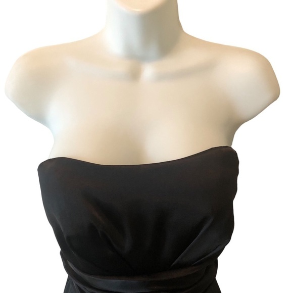 David’s Bridal Black Strapless Cocktail Mini Dress Empire Waist Sz. 6 - Picture 3 of 8